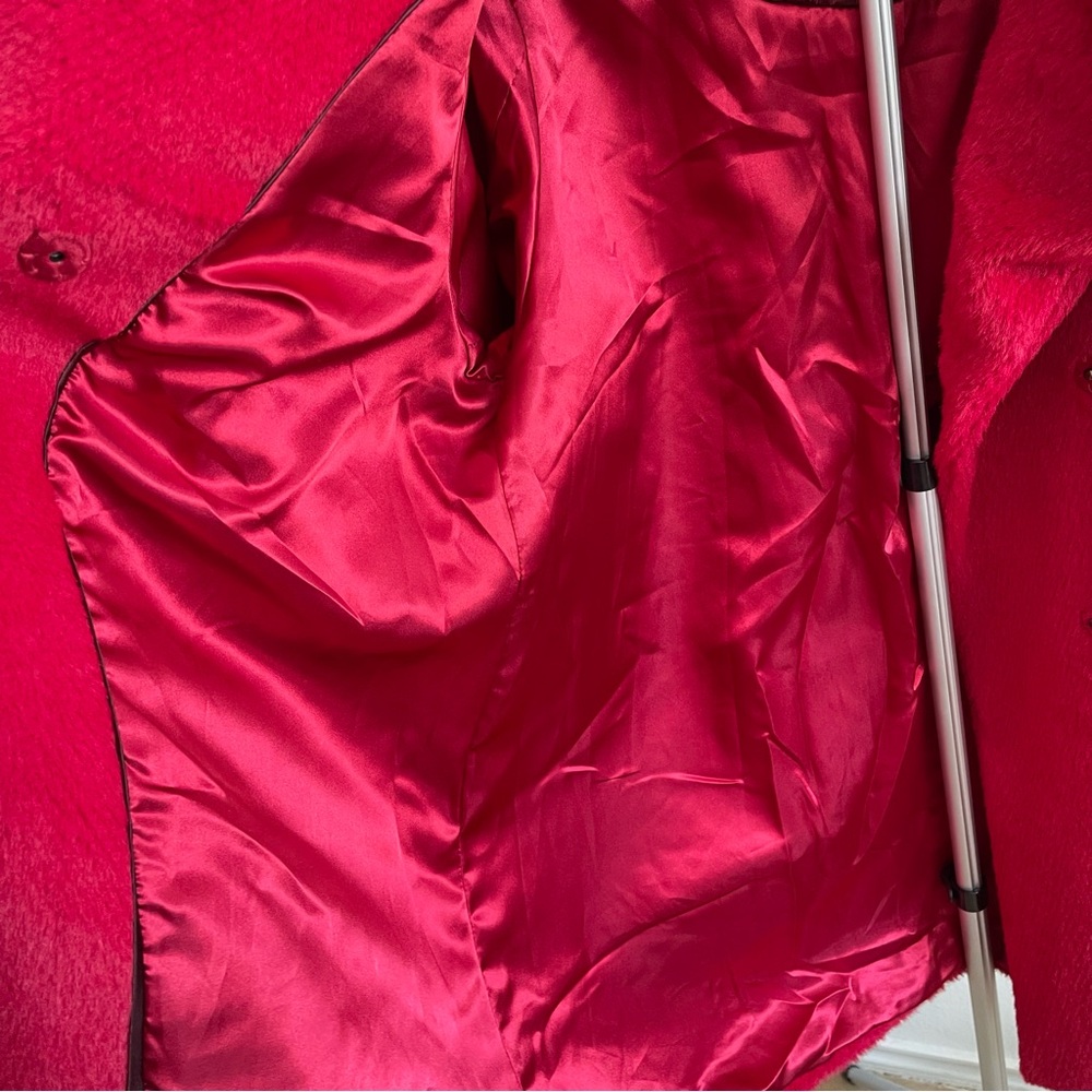 Coldwater Creek Vibrant Red Teddy Faux Fur Jacket - Picture 8 of 11